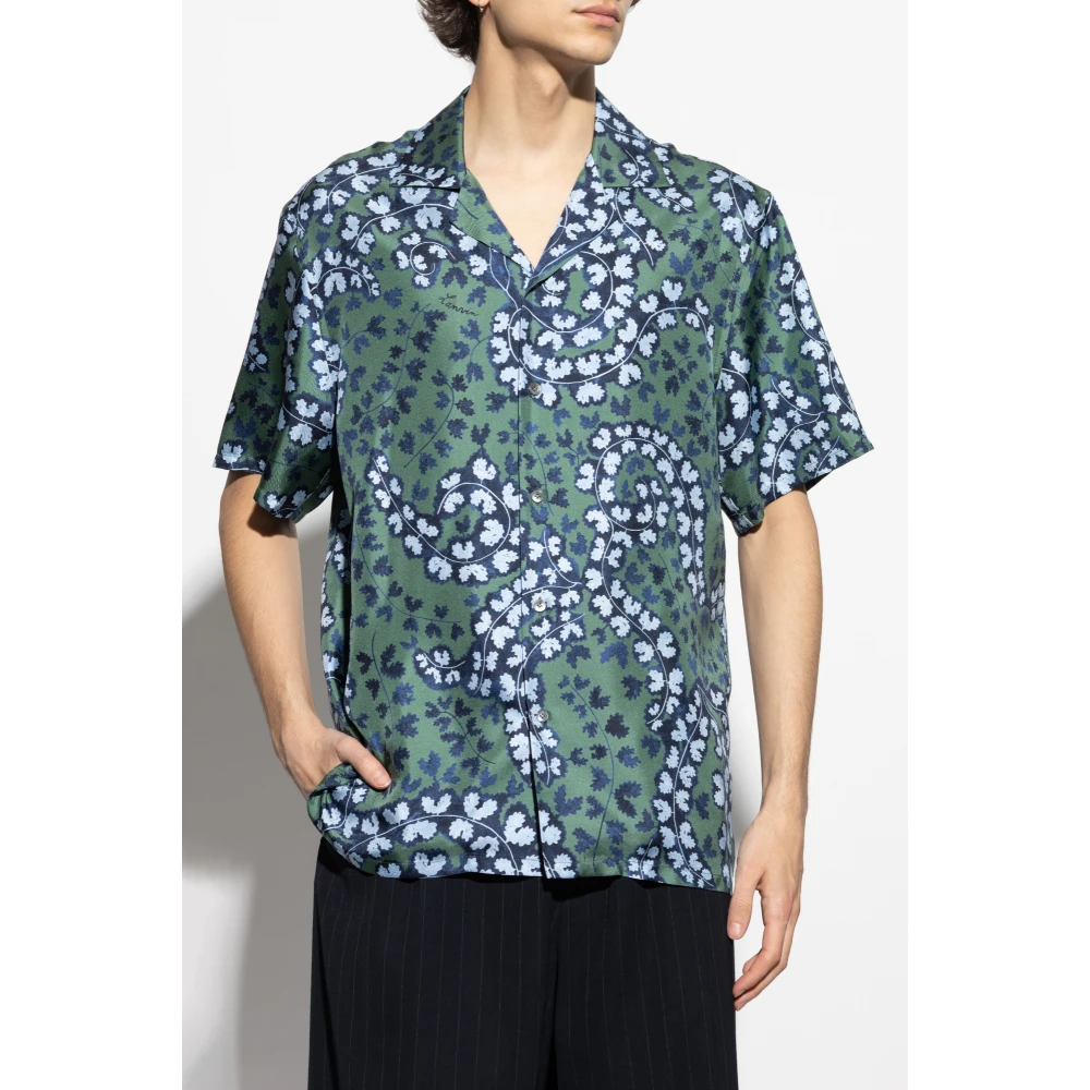 Lanvin Zijden overhemd Green Heren