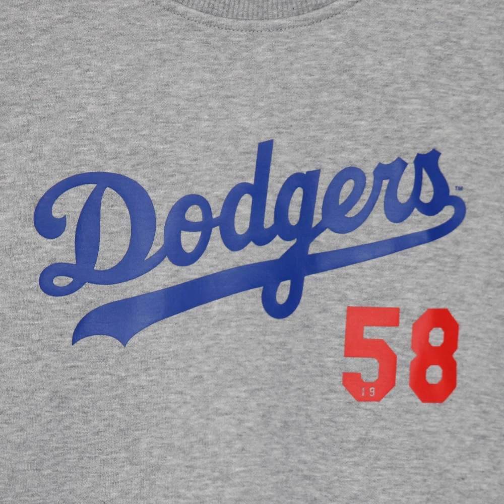 new era Dodgers Script Crew Sweatshirt Gray Heren