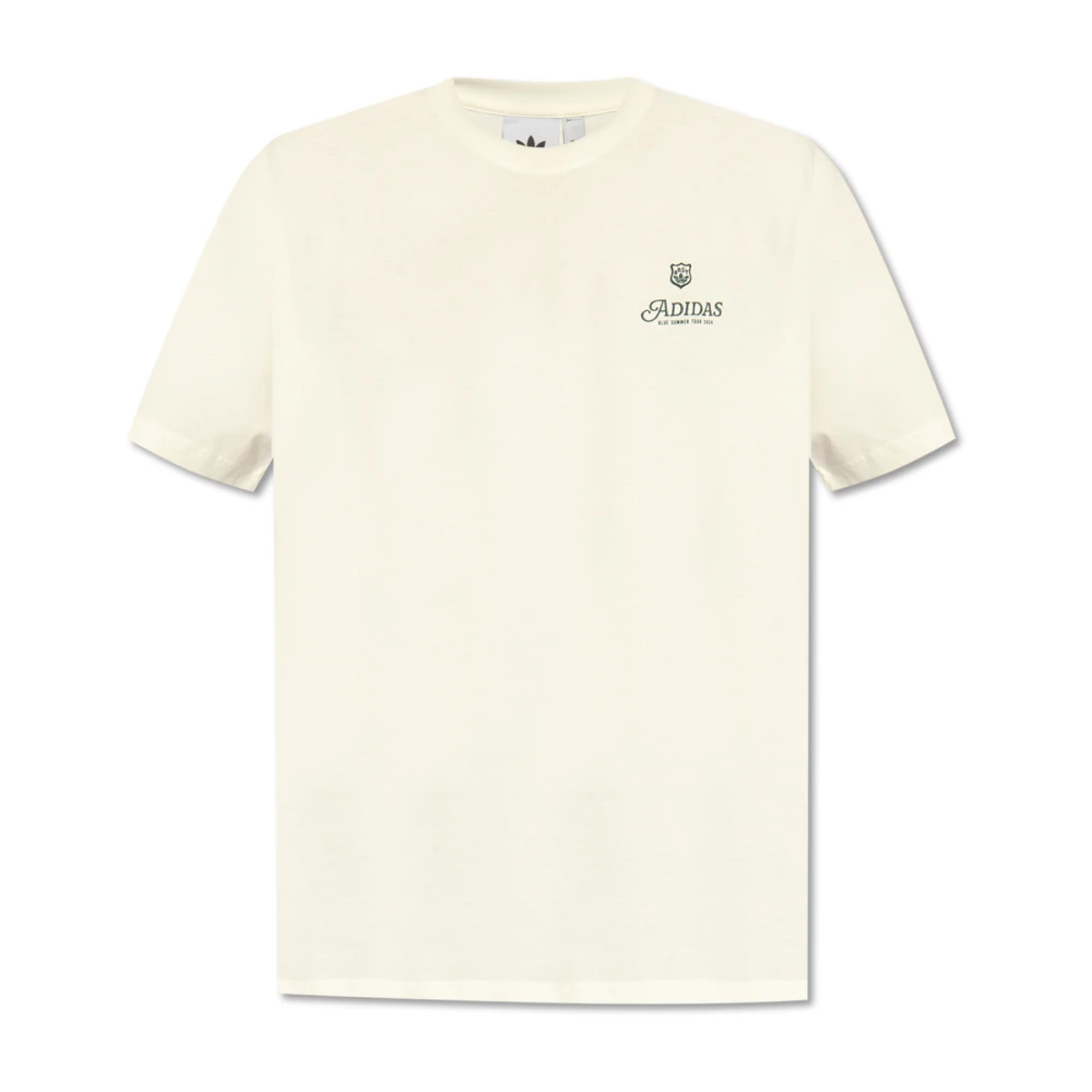 Adidas Originals Grafische Fire Trefoil Wit T-shirt White Heren