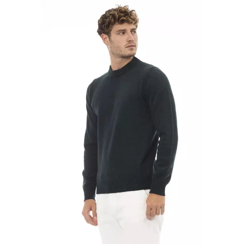 Alpha Studio Elegante Groene Wollen Trui Green Heren