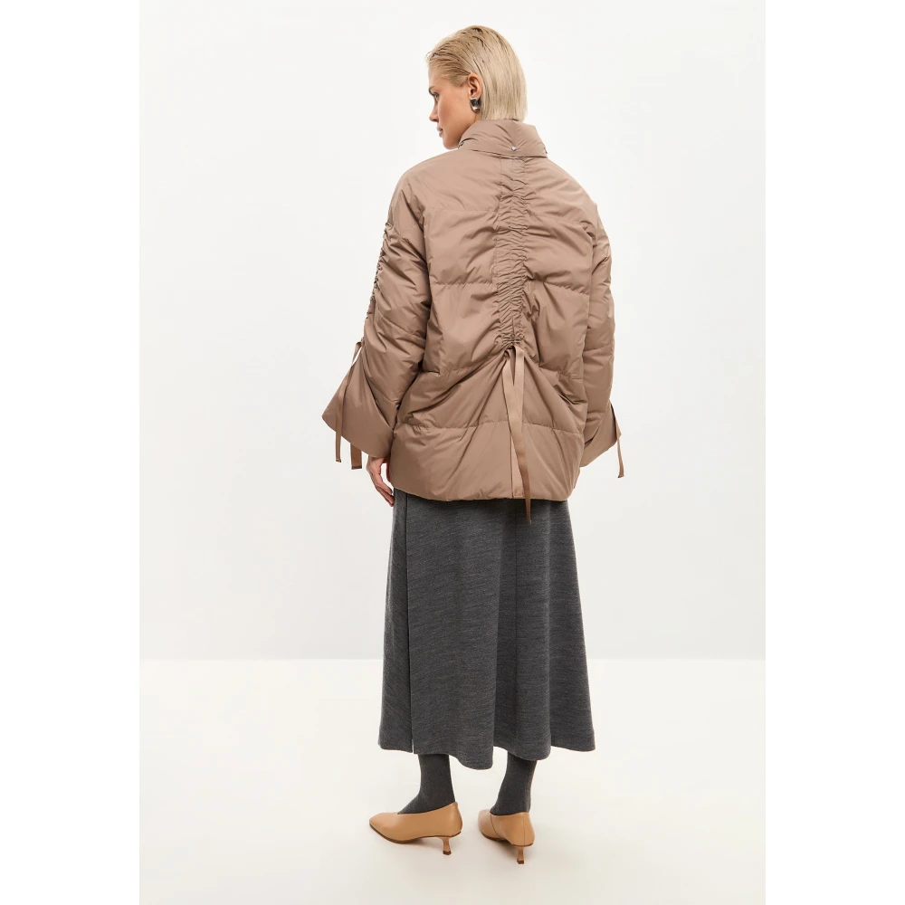 Cesare Gaspari Oversized Gewatteerde Pufferjas Beige Dames