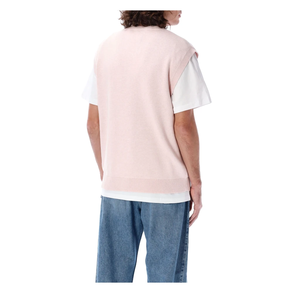 JW Anderson Luxe V-hals Gebreide Kleding Blush Pink Heren