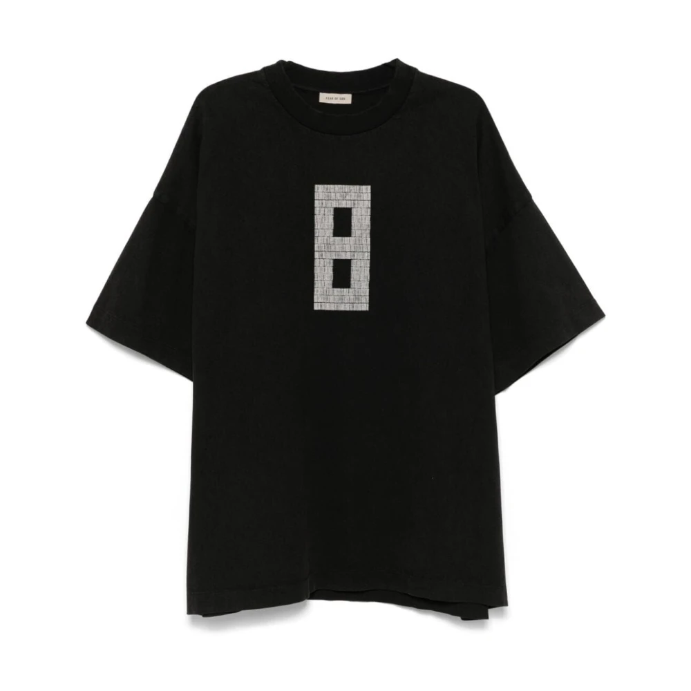Fear Of God Grijs Print Korte Mouw Tee Black Heren