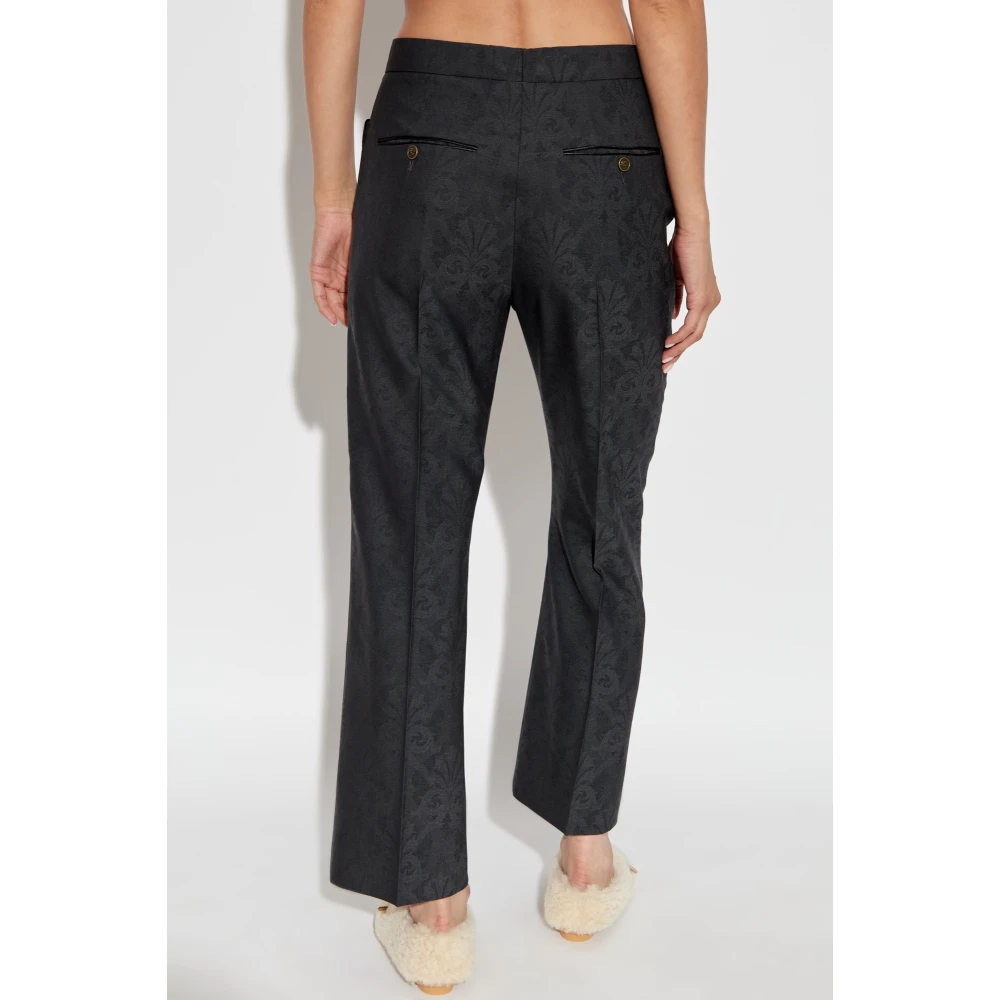 ETRO Geplooide broek met decoratief patroon Gray Dames