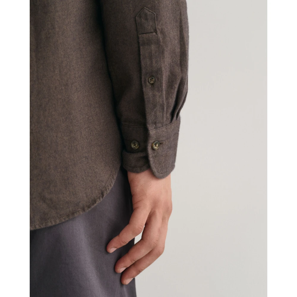 Gant Chevron Flanellen Overhemd Brown Heren