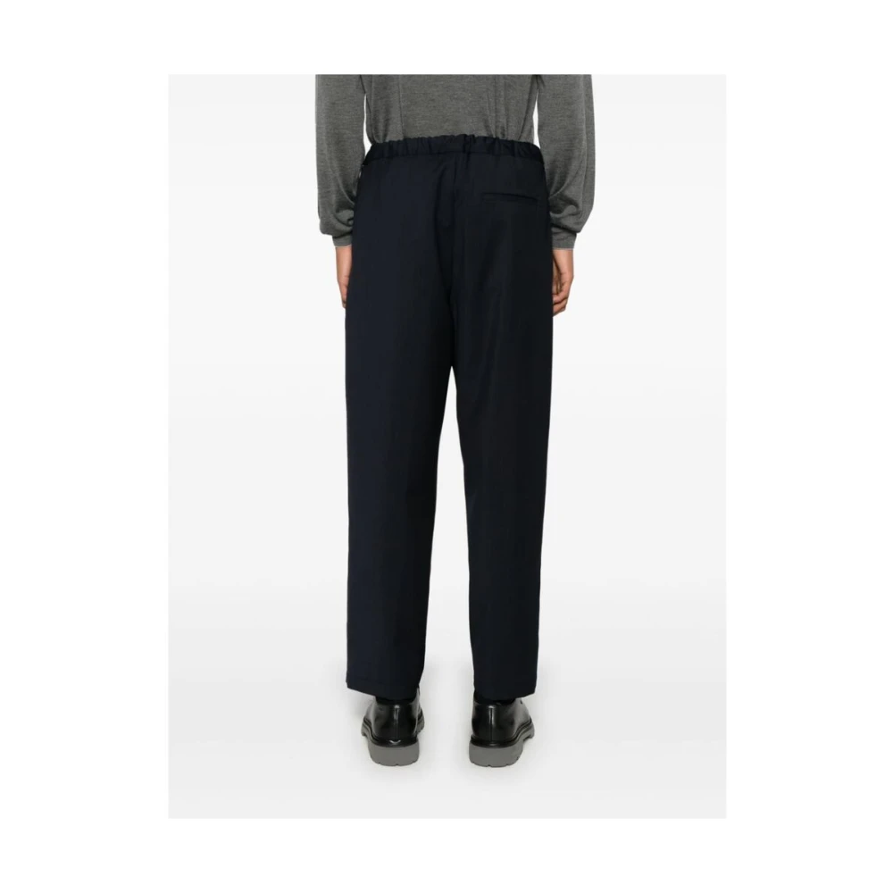 Seven Gauge Middernachtblauwe Wol Tapered Broek Blue Heren
