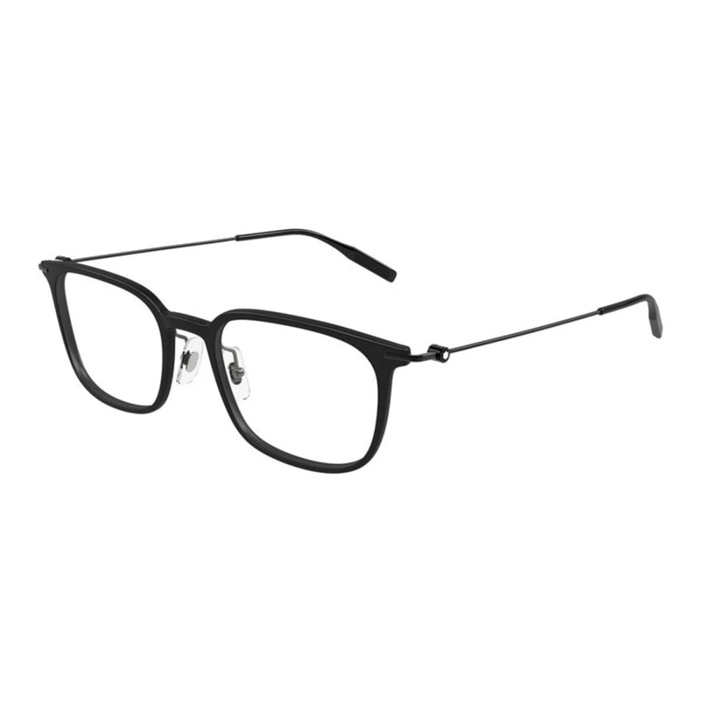 Montblanc Men's Black Glasses, 52 Mm, Rectangular Glasses