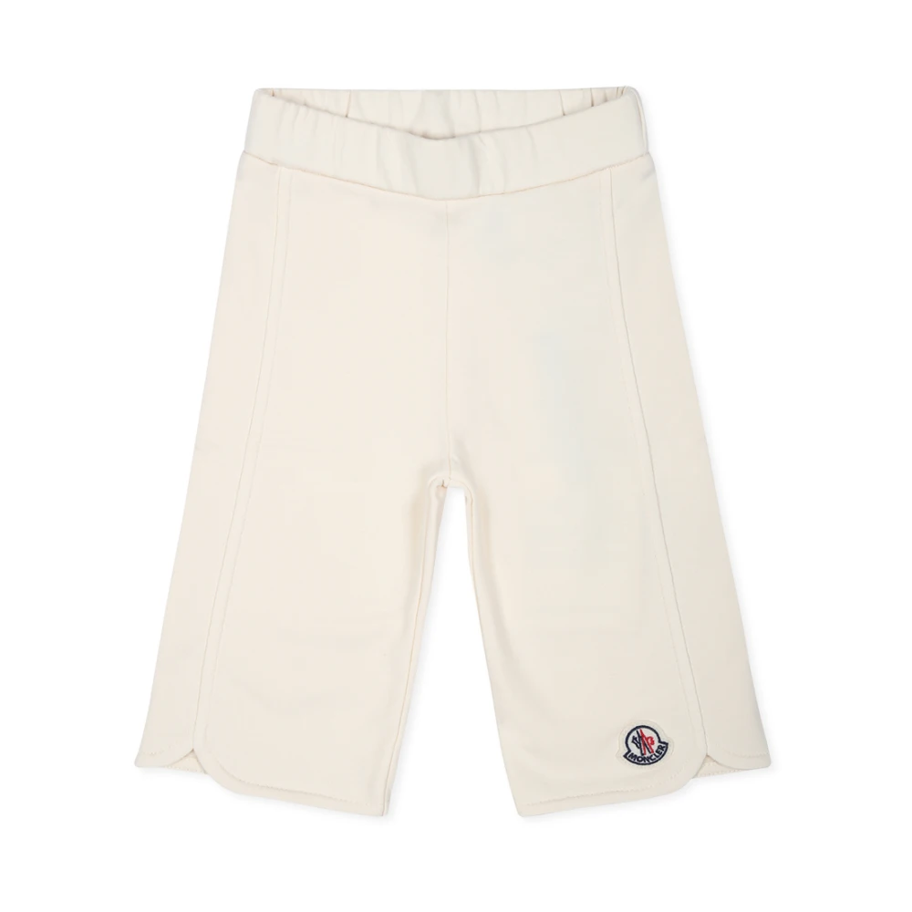 Moncler Unisex Kids Beige Sporty Ivory Cotton Elasticized Waistband Trousers Medium