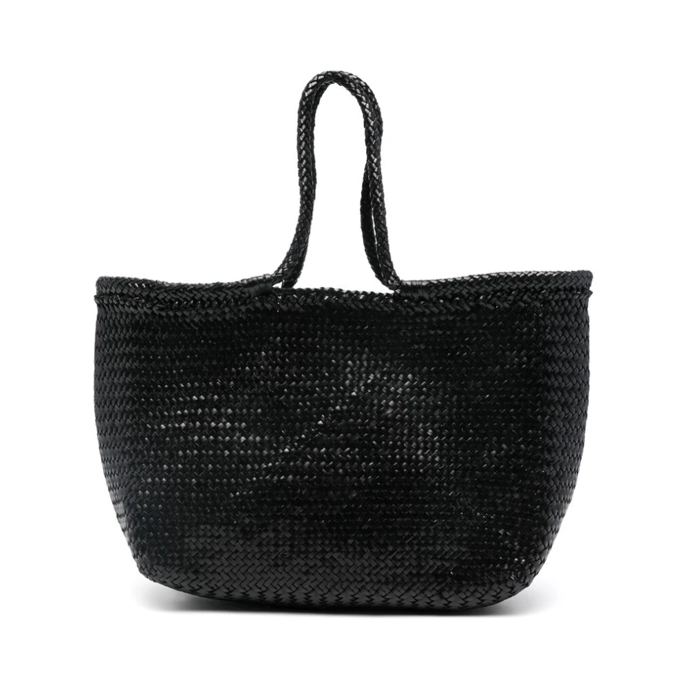 Dragon Diffusion Zwarte Leren Gevlochten Handtas Black Dames