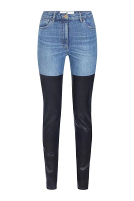 Cigarettejeans med dubbel textur