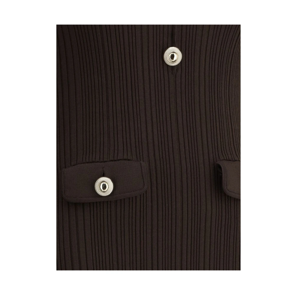 Self Portrait Elegante Midi Jurk met Lange Mouwen Brown Dames