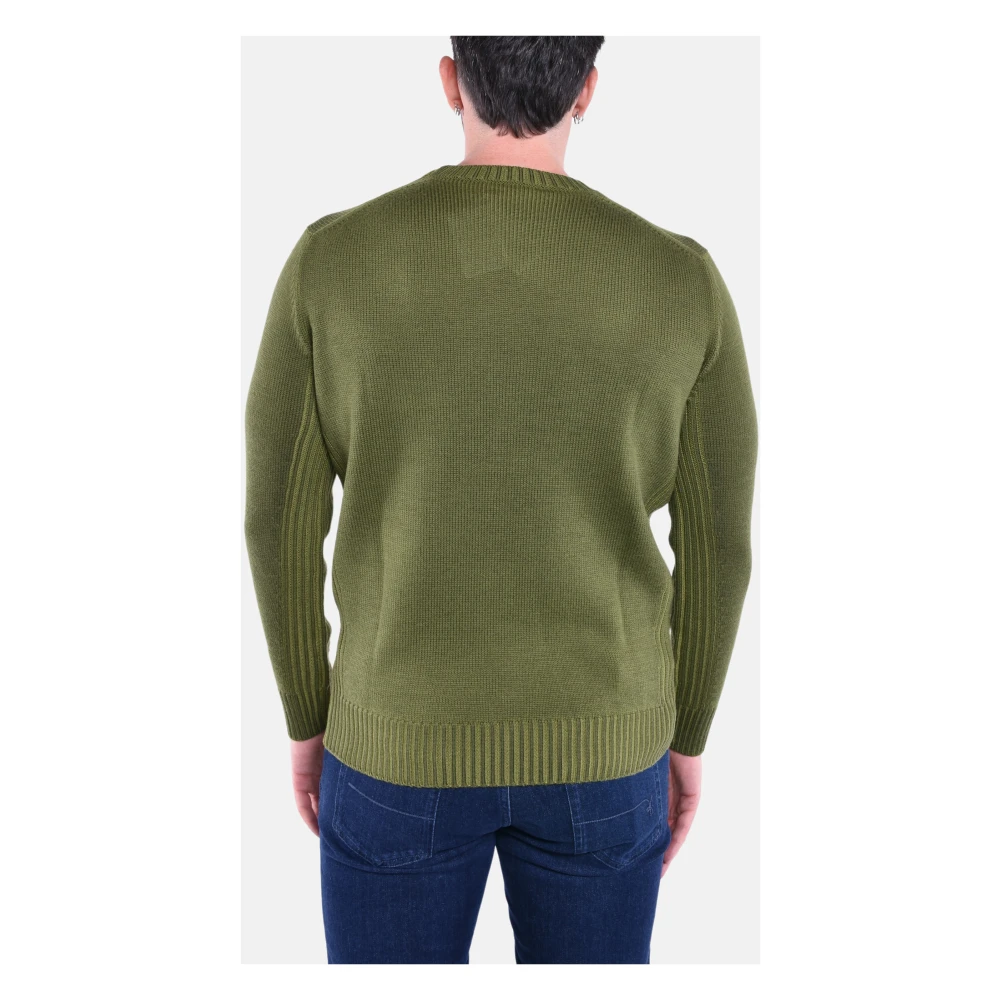 Kangra Wollen Crewneck Sweater Green Heren