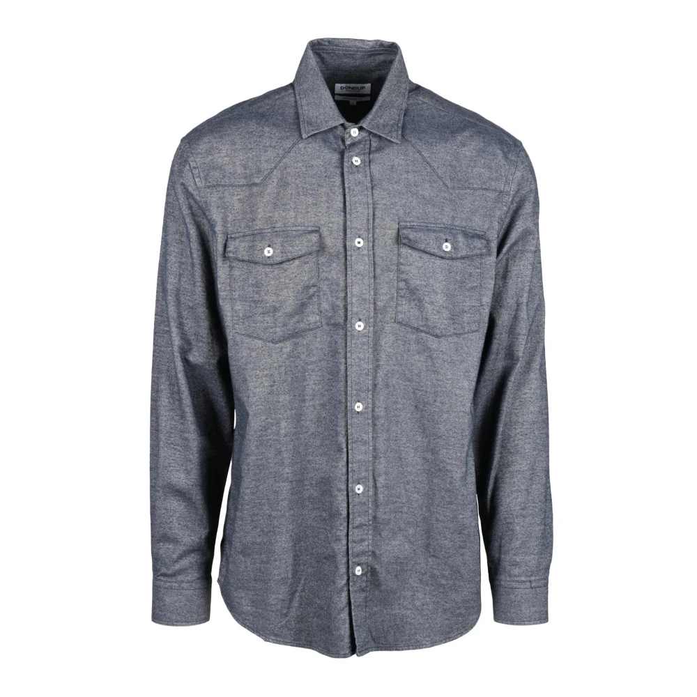 Dondup Katoenen Overhemd Blue Heren
