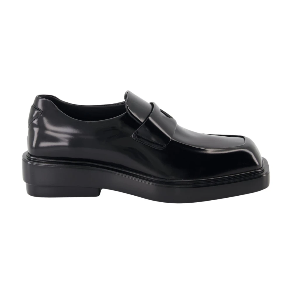 Prada Women's Black Brushed Leather Loafers