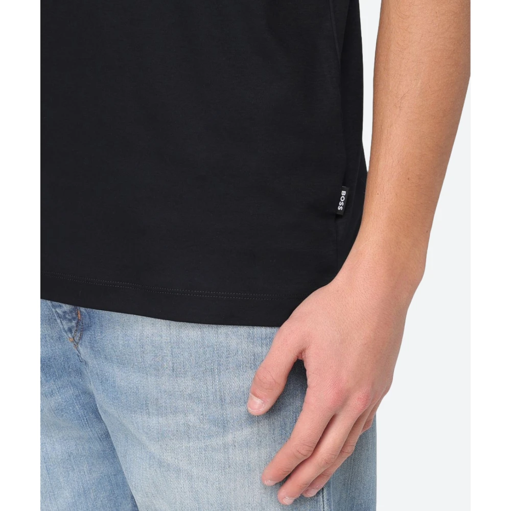Hugo Boss Gekamd Katoen Crew Neck T-shirt Black Heren
