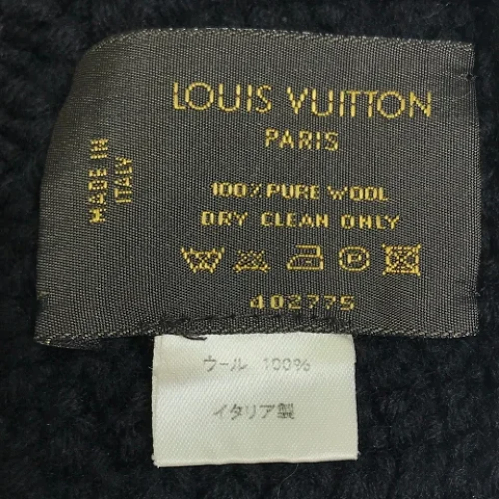 Louis Vuitton Vintage Pre-owned Wool scarves Black Dames