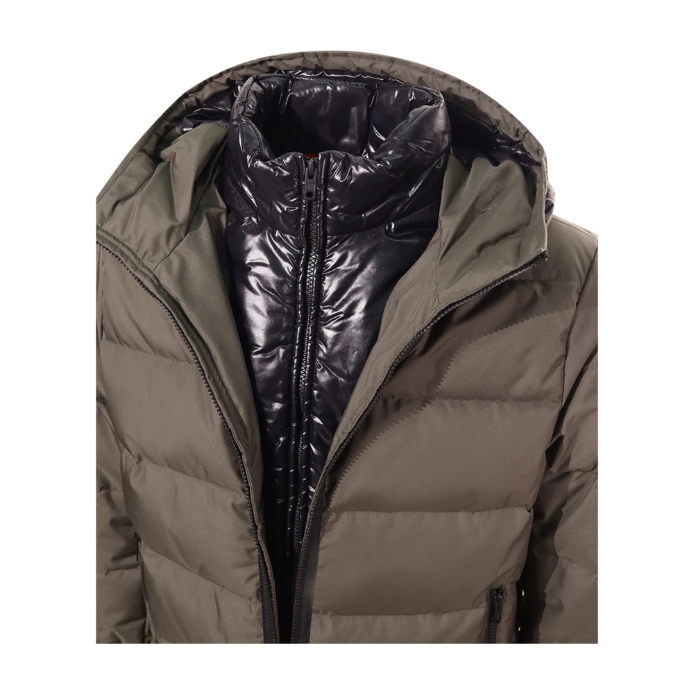 Fay Bos Hooded Jas met Ritssluiting Green Heren