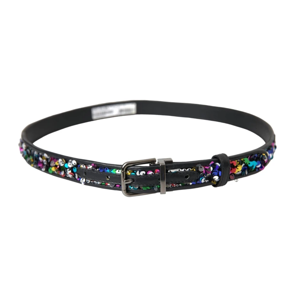 Dolce & Gabbana Paillet Metal Gesp Riem Multicolor Dames