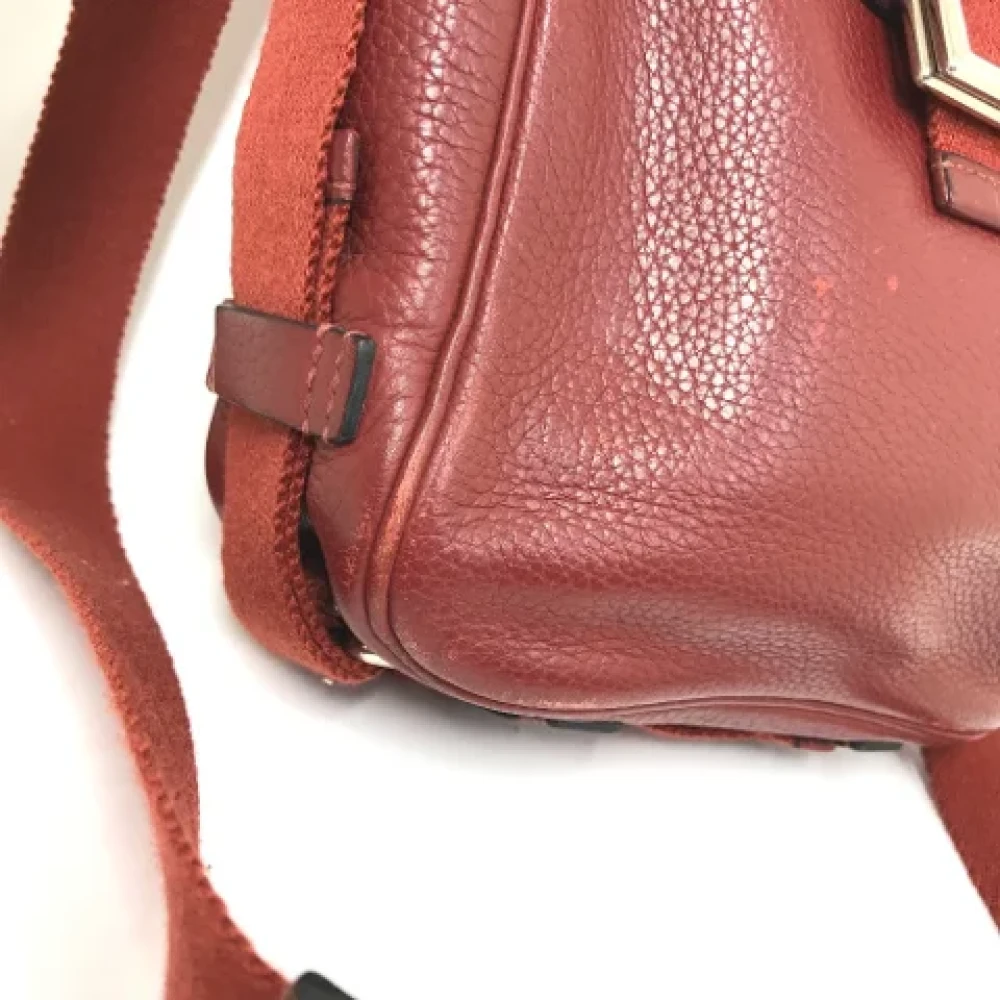 Hermès Vintage Pre-owned Leather crossbody-bags Red Dames