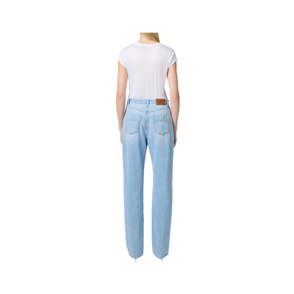 Elisabetta Franchi Witte Katoenen T-shirt met Kimono Mouwen White Dames