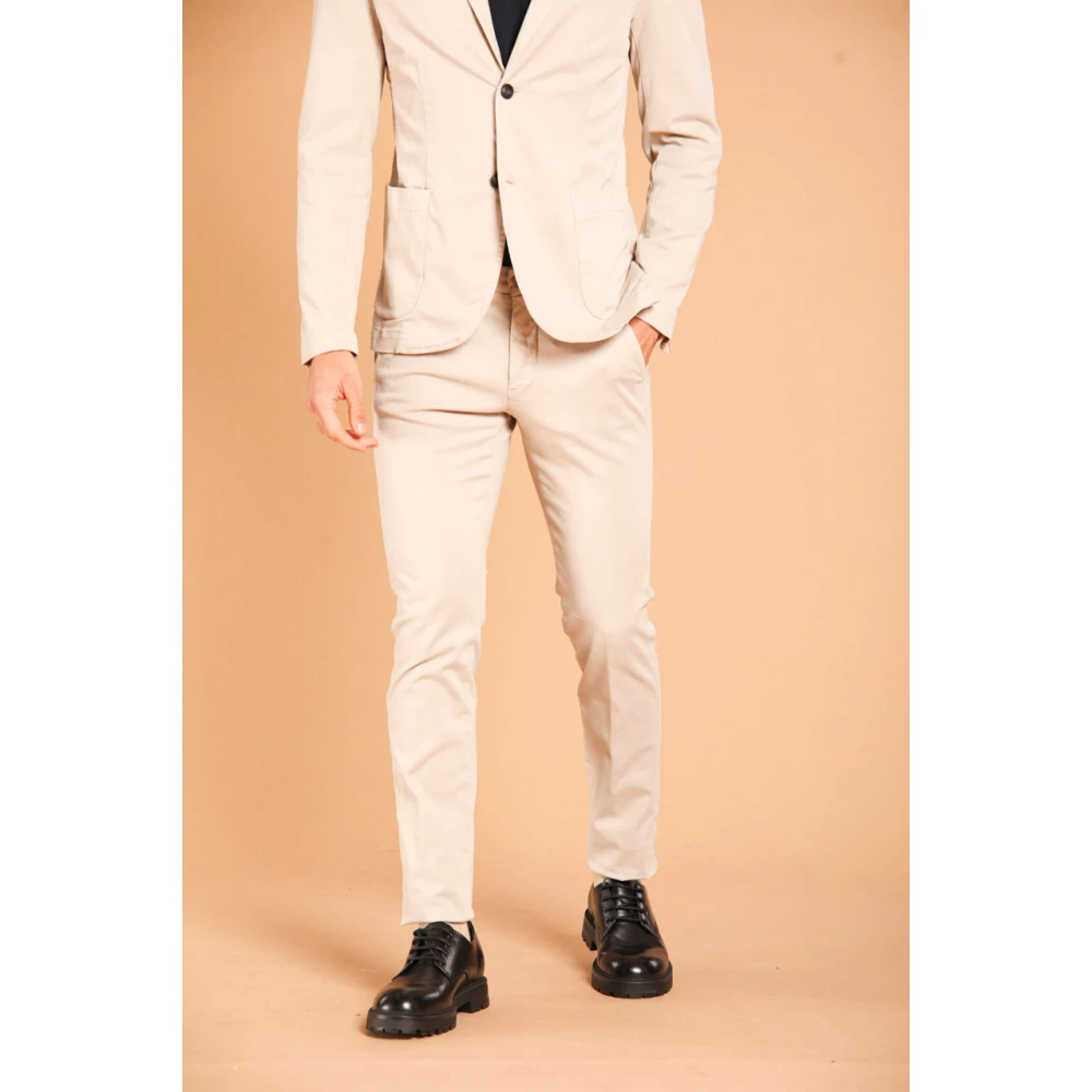 Mason's Slim Fit Gabardine Chino Broek Beige Heren