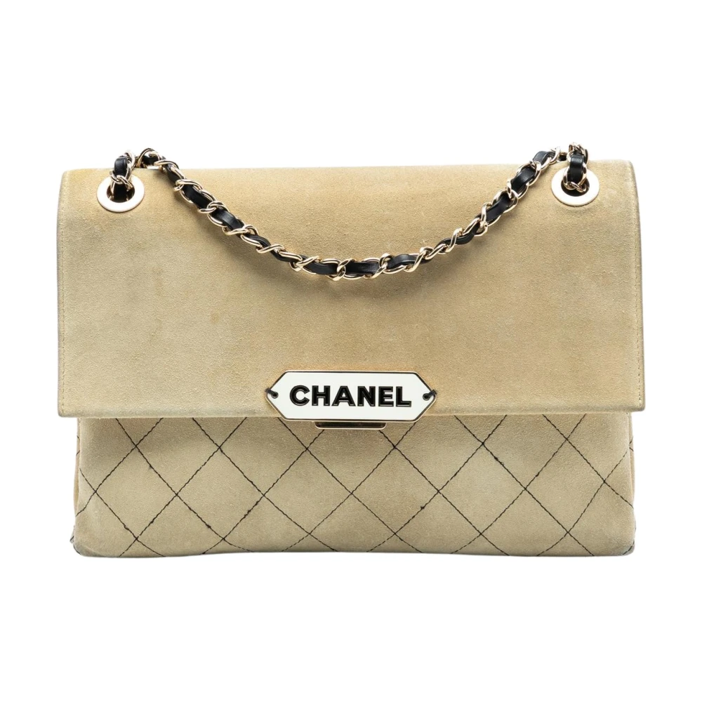 Chanel Vintage Women's Beige Pre-Owned Chain Shoulder Bag
