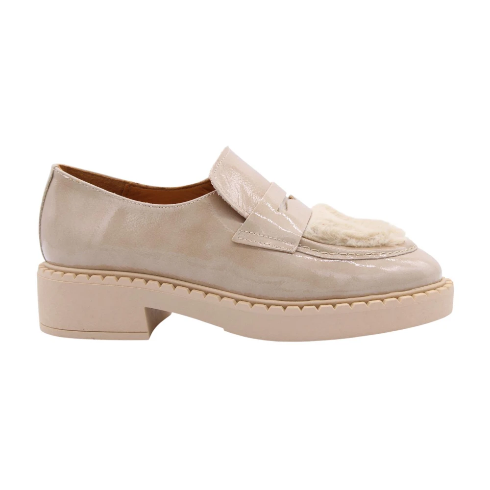 Ctwlk. Women's Beige Loafers, 7 Uk, Classic Mocassin Shoes For Men