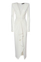 robe-midi-en-jersey-blanc-avec-rouches