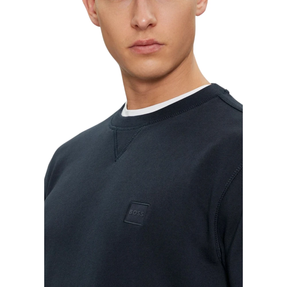 Hugo Boss Sweatshirt met ronde hals Blue Heren