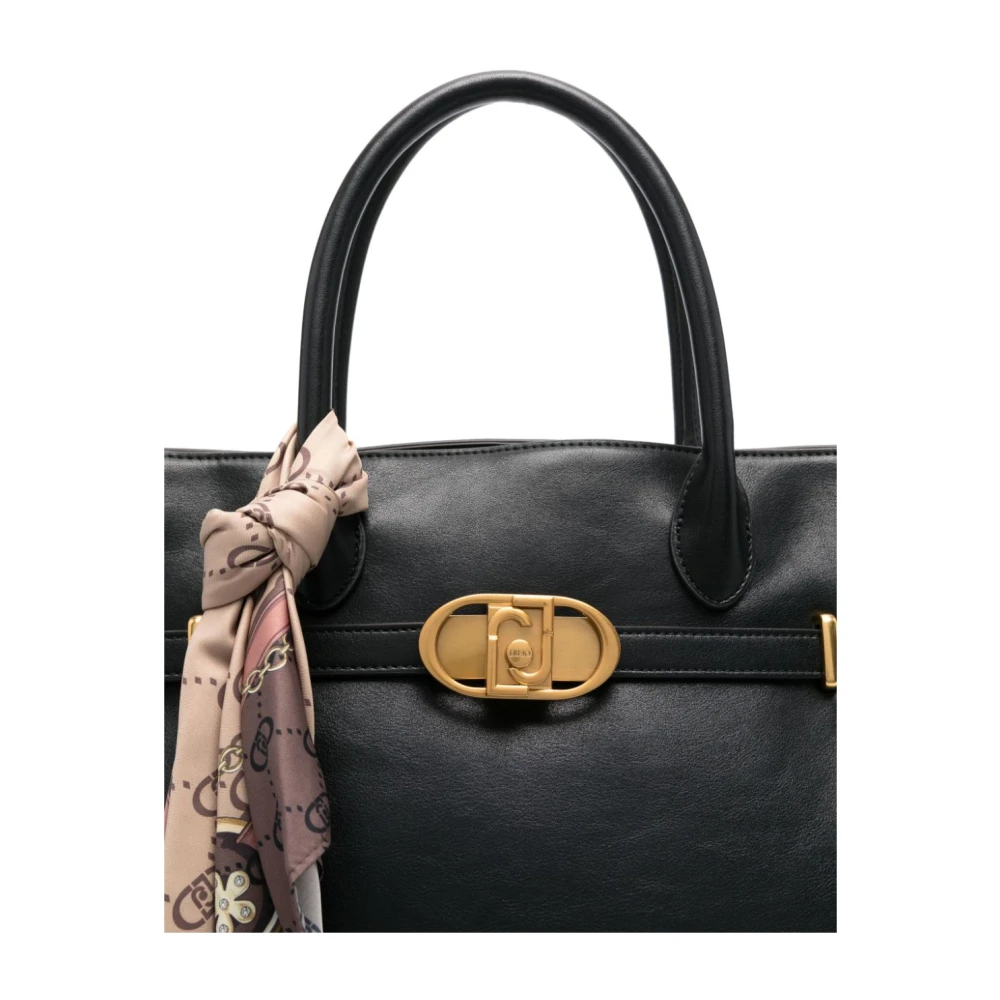 Liu Jo Zwarte tassen met goudkleurig logo Black Dames