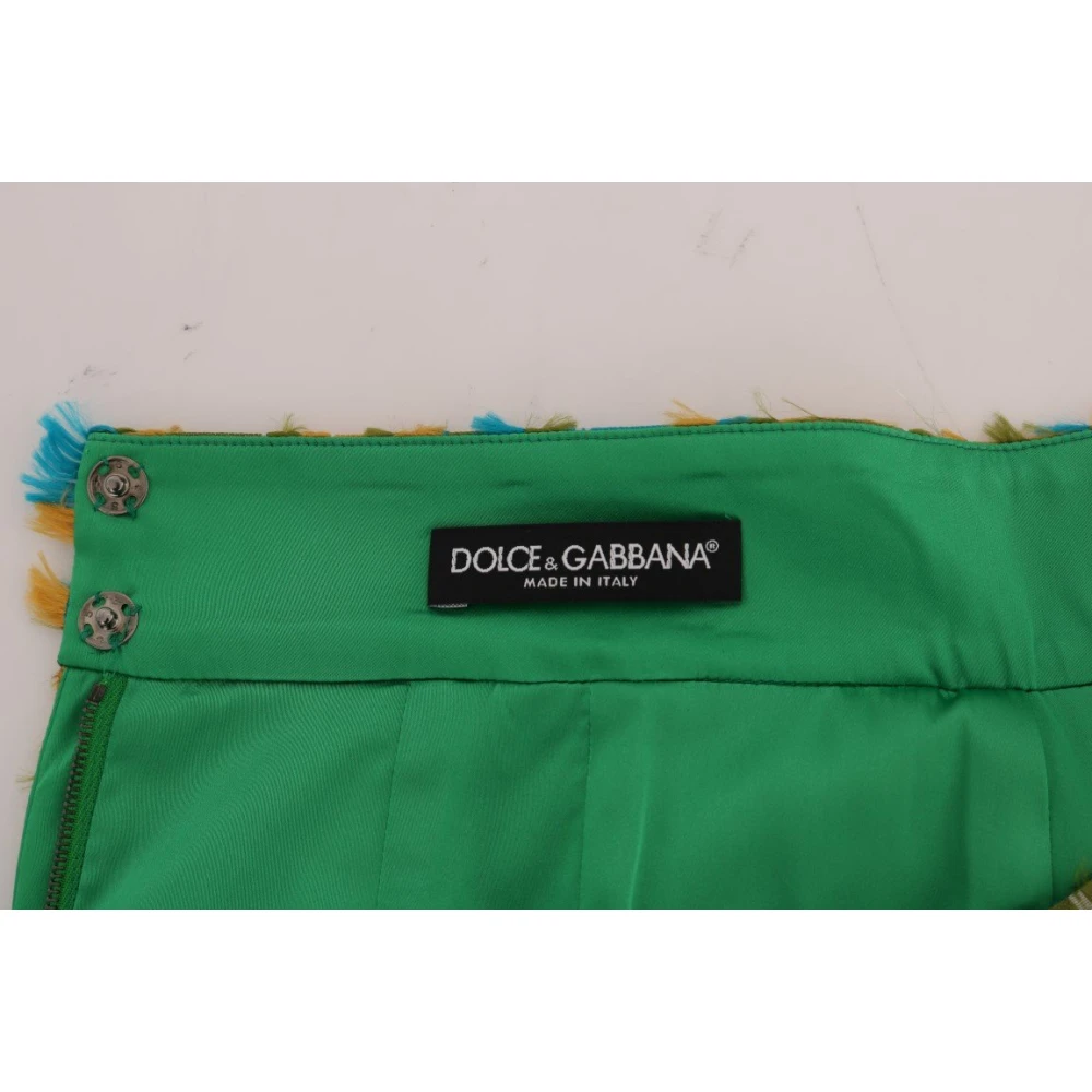 Dolce & Gabbana Elegant Jacquard Kokerrok Green Dames