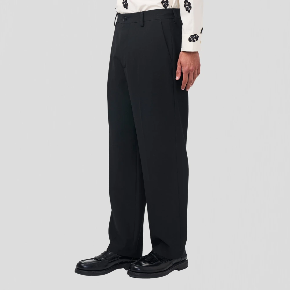 Nn07 Zwarte relaxte broek Black Heren