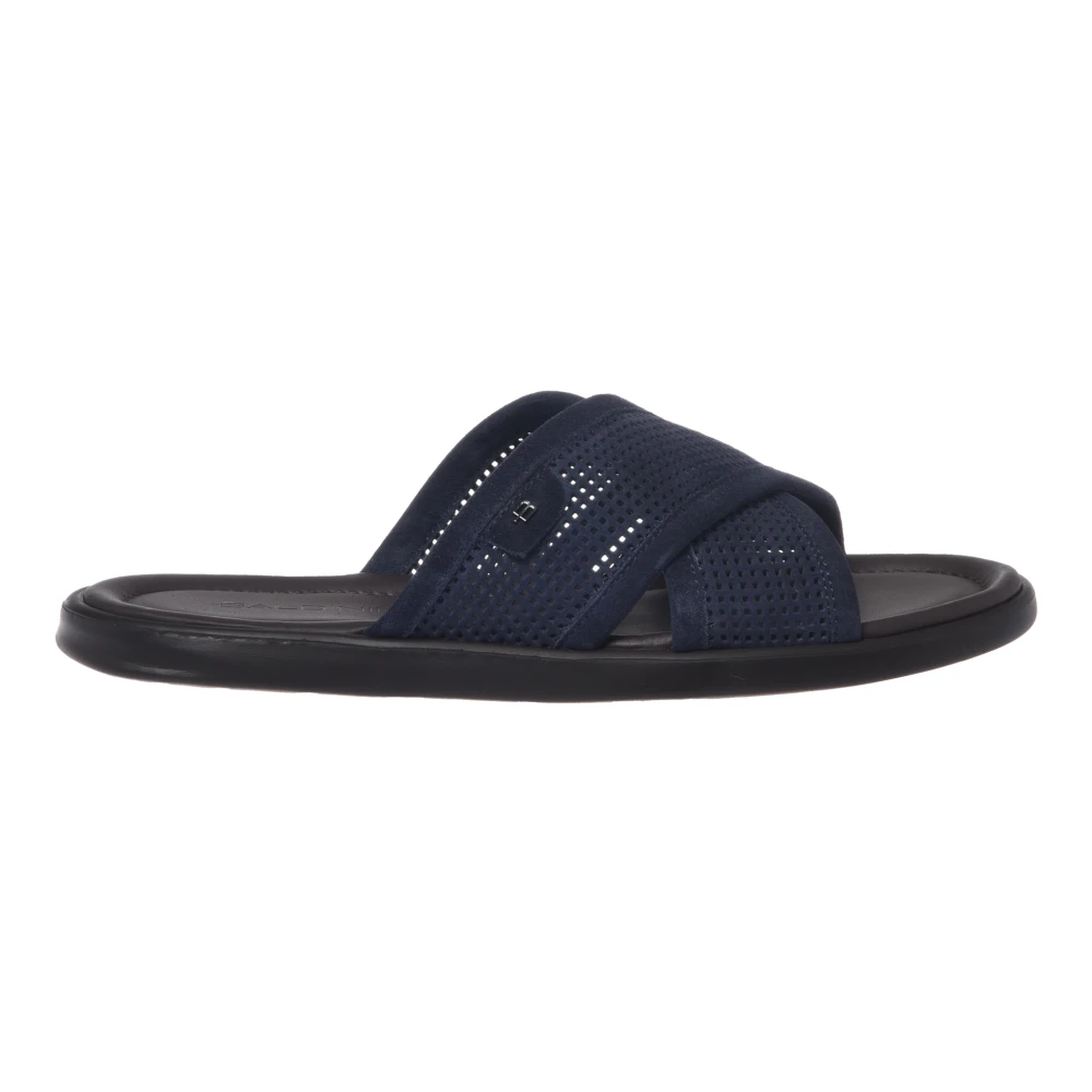 Baldinini Mule En Daim Perforé Homme Chaussures Bleu 43 1/2 Eu