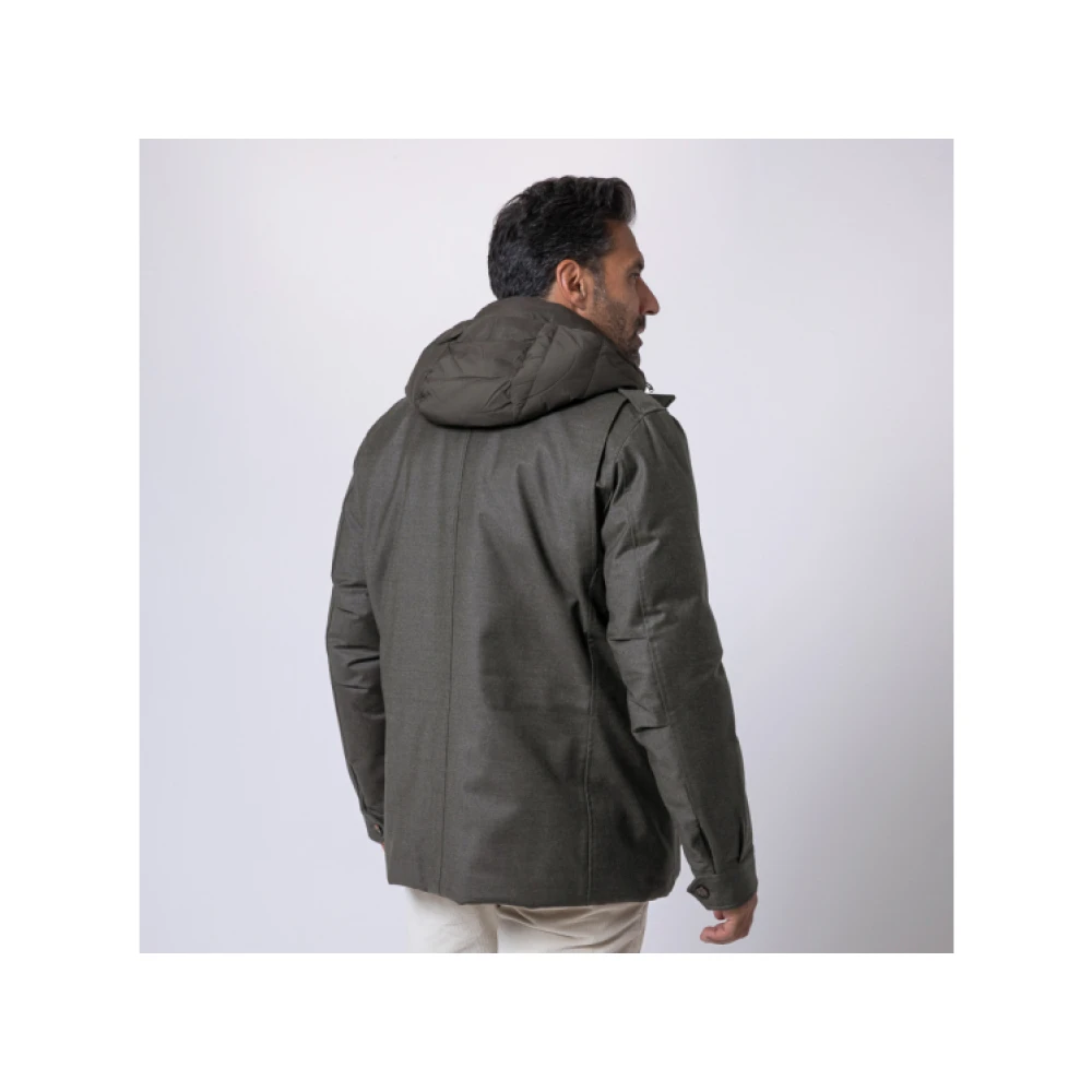 Moorer Donkergroene Hoodie Windjack Green Heren