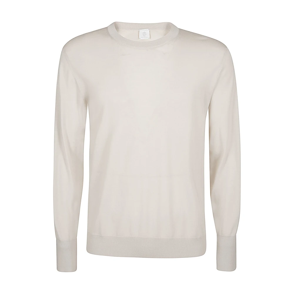 Eleventy Men's Beige Merino Wool Crewneck Jumper Small