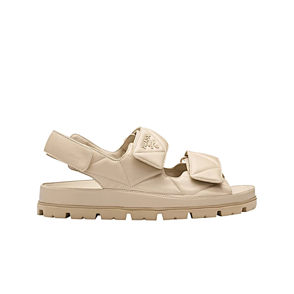 Prada Stiliga Sandaler för Sommaroutfits Beige, Herr