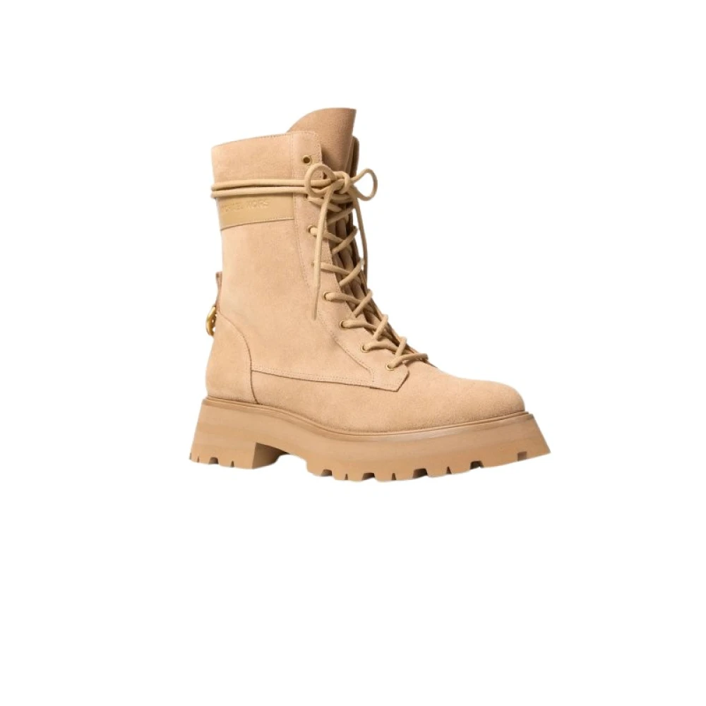 Michael Kors Donna Beige - Caleb Suede Combat Boot - Shoes - 37 Eu