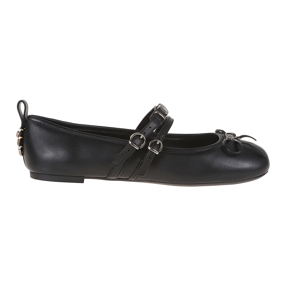 PINKO Svarta Ballerinaskor med Dubbel Rem Black, Dam