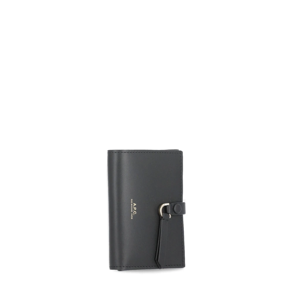 A.p.c. Zwarte leren portemonnee voor vrouwen Black Dames