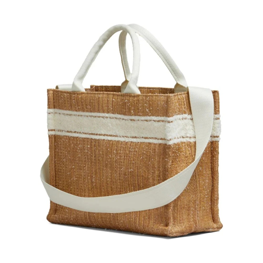 Marni Bruine Raffia East West Tote Tas Brown Dames