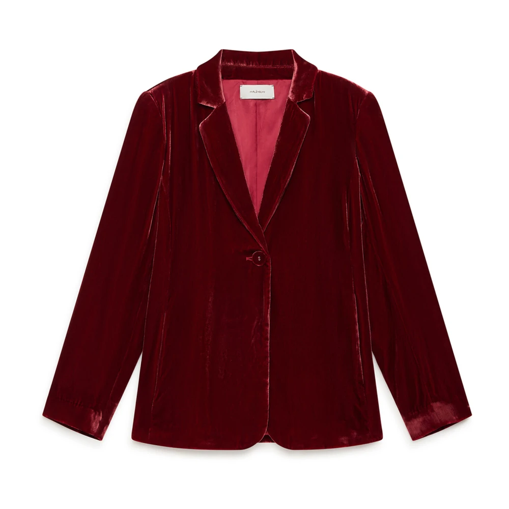 Maliparmi Vrouw Rood Jassen Dames, L, Polyester, Fluid Velvet Jacket