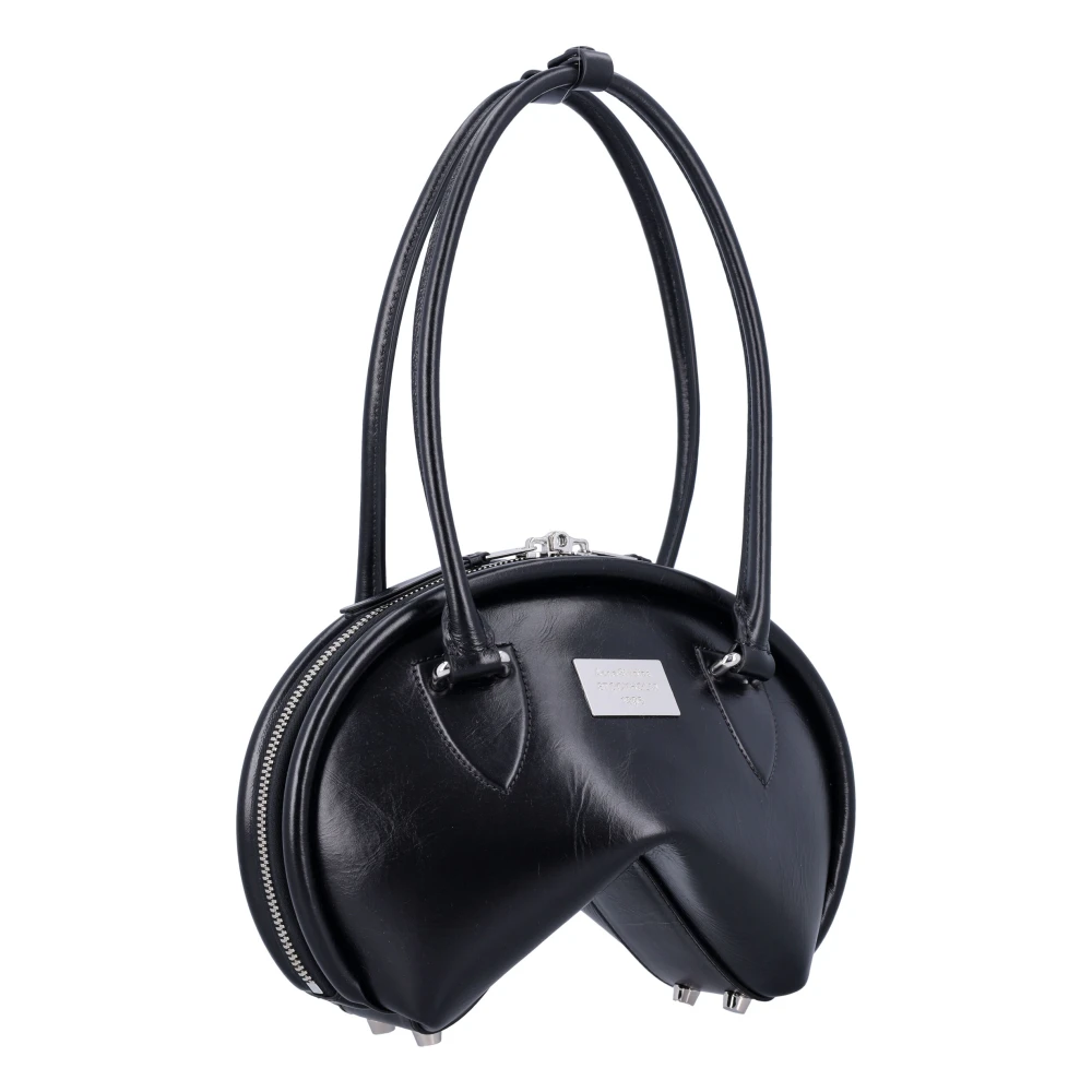 Acne Studios Zwarte leren schoudertas Bowlina Black Dames