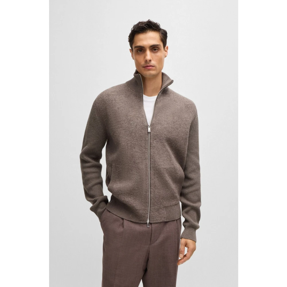 Boss Elegant Beige Cardigan Emeraviglio Brown Heren