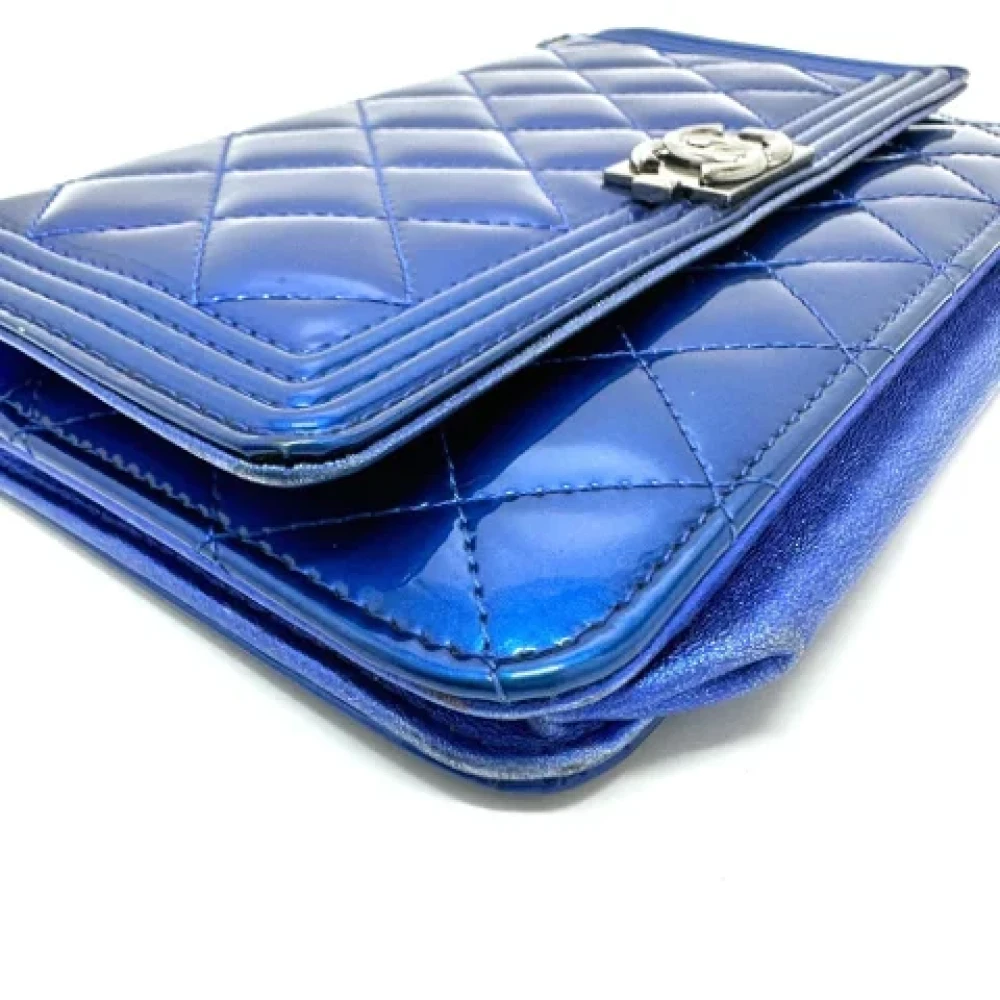 Chanel Vintage Pre-owned Leather chanel-bags Blue Dames