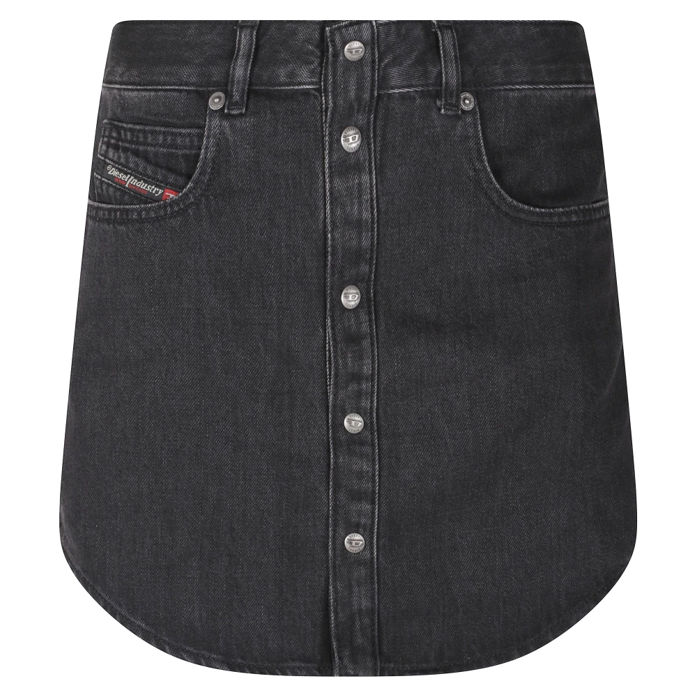 Diesel Black Denim Skirts, Female, W25, Denim Skirts