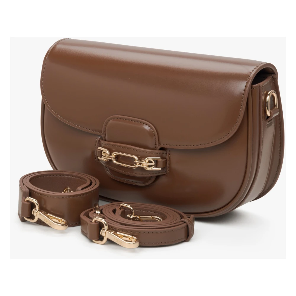 Estro Dames Bruine Schoudertas met Verstelbare Band Er00115793 Brown Dames