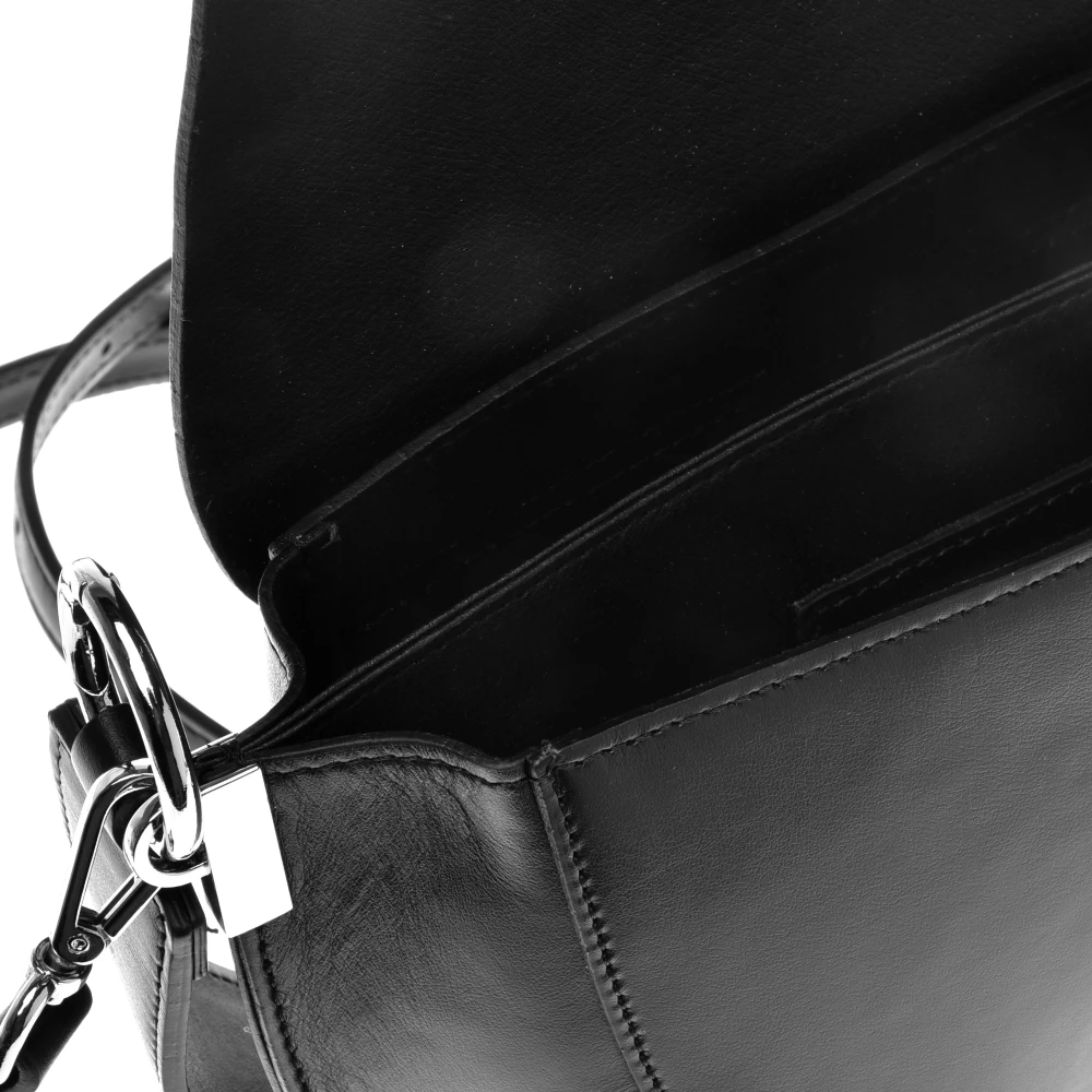 Baldinini Zwarte leren schoudertas Black Dames