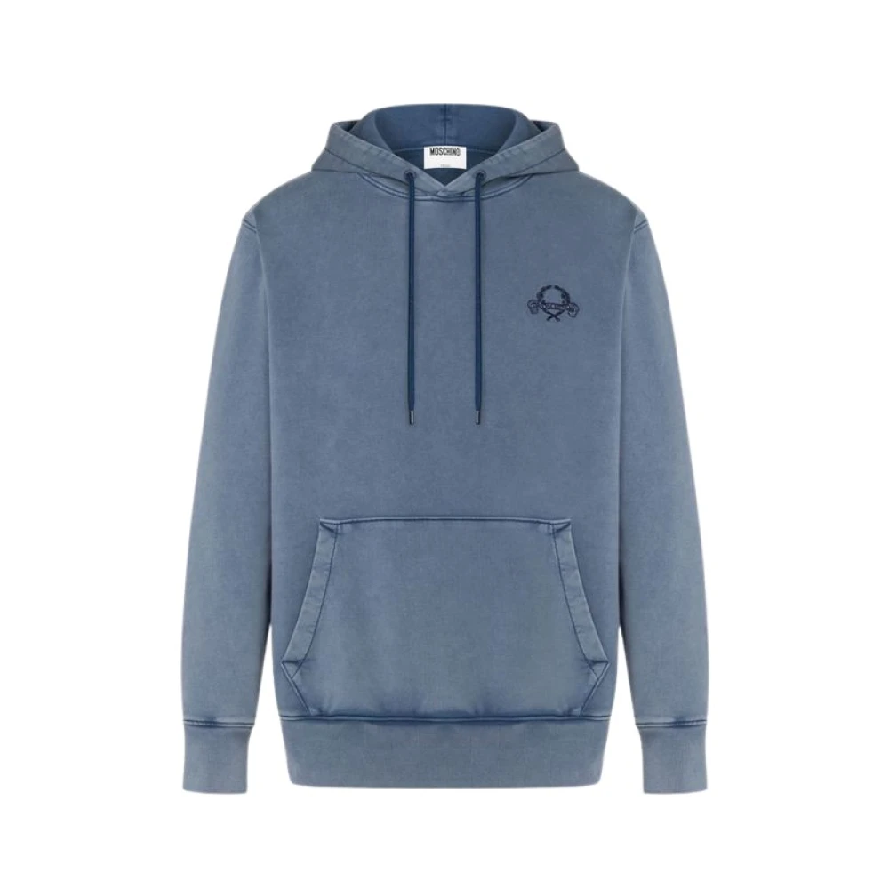 Moschino Unisex Blue Laurel Crown Cotton Sweatshirt