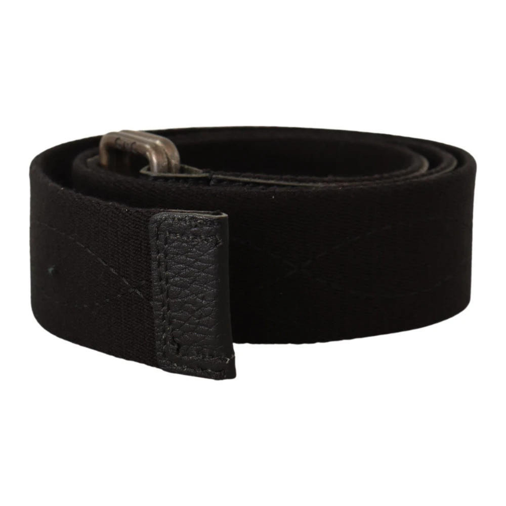 Costume National Elegante katoen-leren riem Black Dames