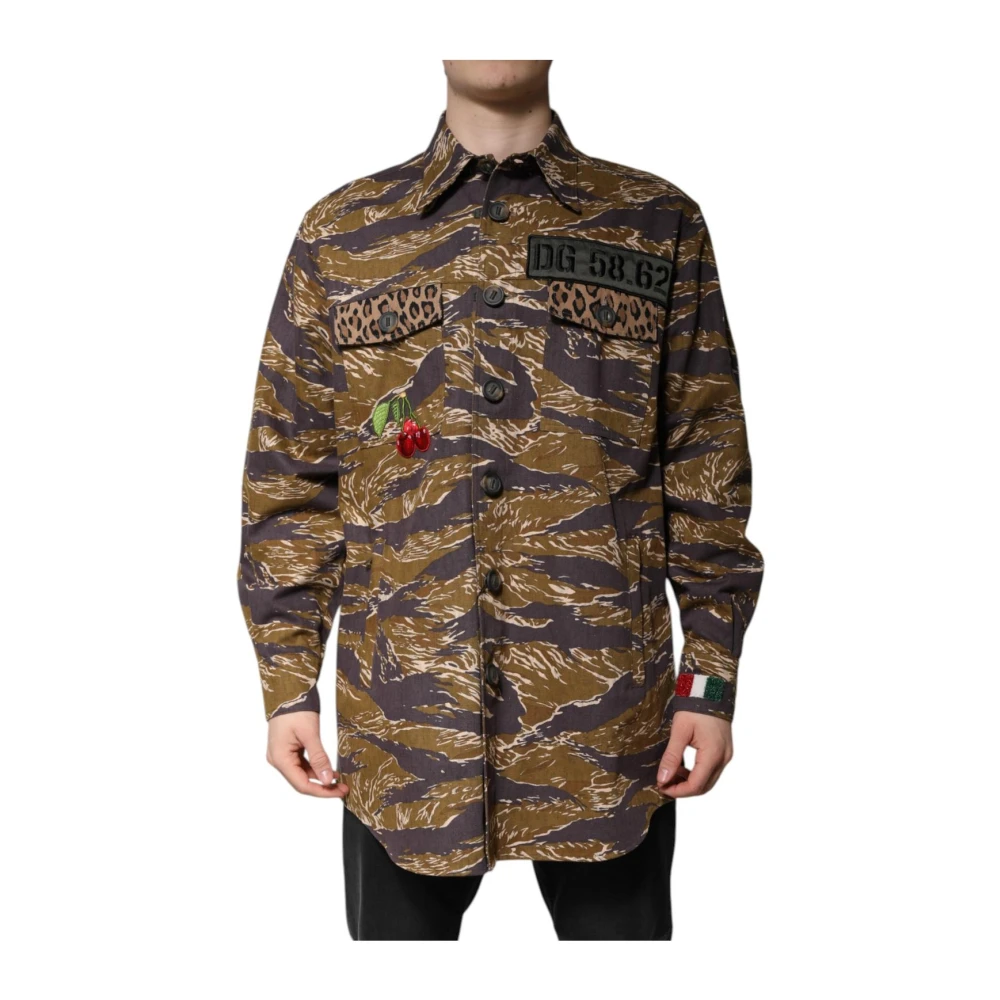 Dolce & Gabbana Men's Leopard Print Windbreaker Jacket